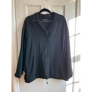 Charles Chang-Lima Vintage Wool Blend Snap Front Jacket Grey Hatch M/L